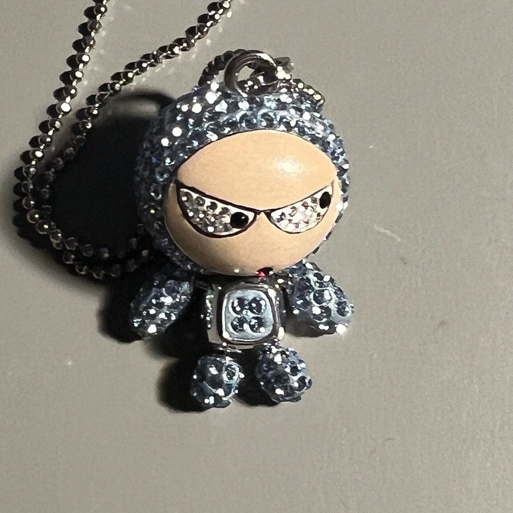 Swarovski Silver and Blue Eric Crystal Pendant Necklace